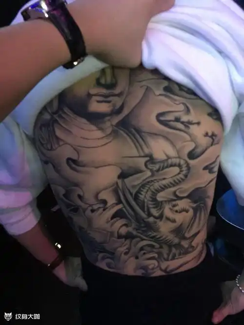 满背佛_纹身图案手稿图片_李济成的纹身作品集
