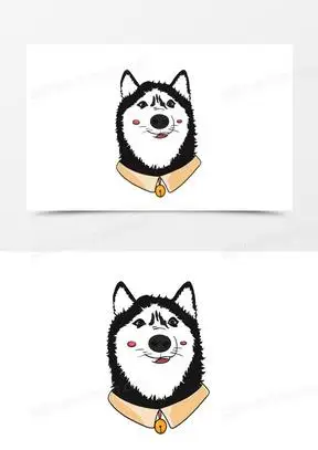 q版卡通二哈头像哈士奇素材