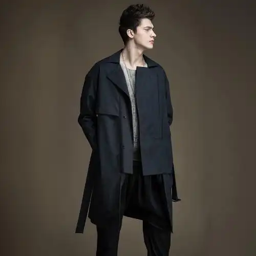 pinli品立 裁魂 2017春季新品男 羊毛中长款风衣男外套d163603360