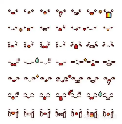 可爱可爱表情符号表情涂鸦卡通脸集合 s