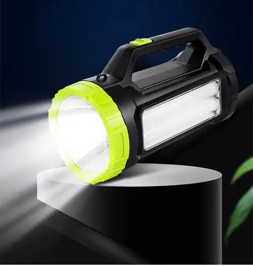 康·铭手电筒 led亮手电筒户外强光远射手提探照灯可充电家用巡逻多