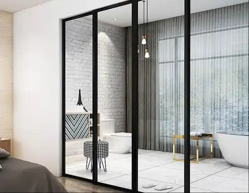 推拉门是门扇,能.平开门是一边固定在墙上,做中心滚轴,另一边打开.