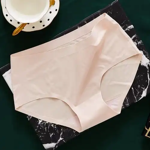 女薄款无痕性感一片式冰丝内裤纯欲透气中腰纯棉档大码女士三角裤