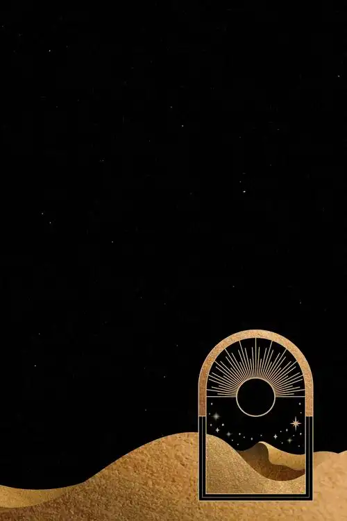 黑色背景海报矢量上的神秘金色框架