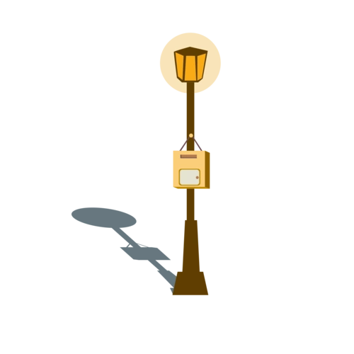 复古色路灯png素材图片