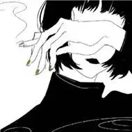 二次元抽烟女生头像