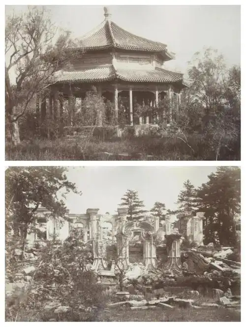 1860年后的变化 十九世纪法国摄影师谢满禄拍摄的圆明园老照片,真实地