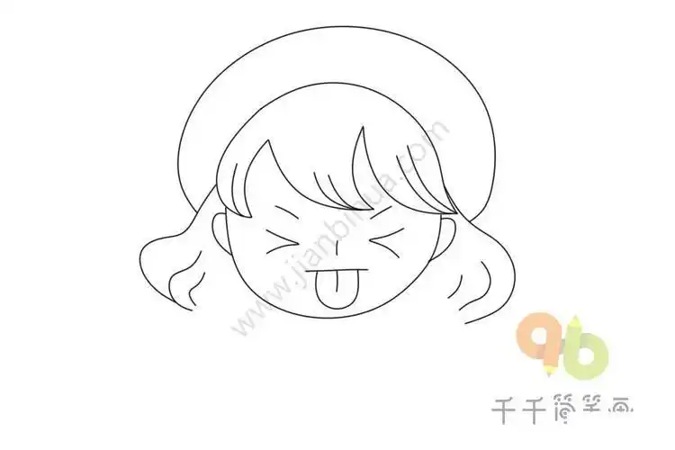 人物简笔画  治愈系小萌妹 调皮又软萌软萌可爱有点甜的女孩子值得