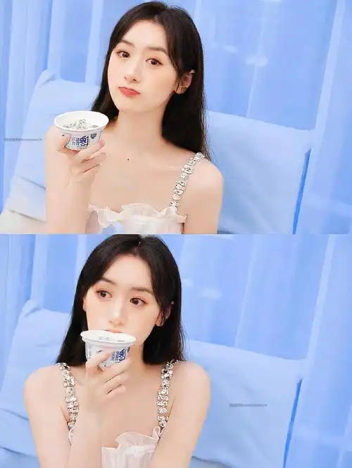 自修|美图|#袁冰妍#●蓝色版◎圆子◎好可爱嘴一个●@袁冰妍【录~