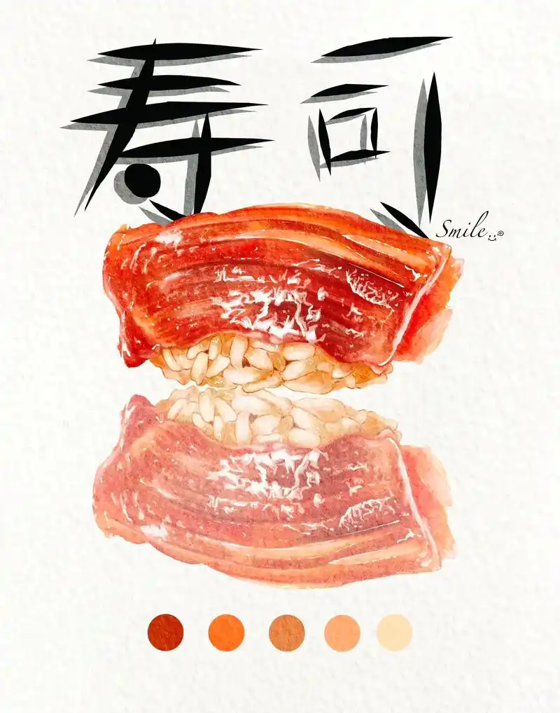 美食绘画-寿司.今天也画寿司97 #一定要看到最后 #画画  - 抖音