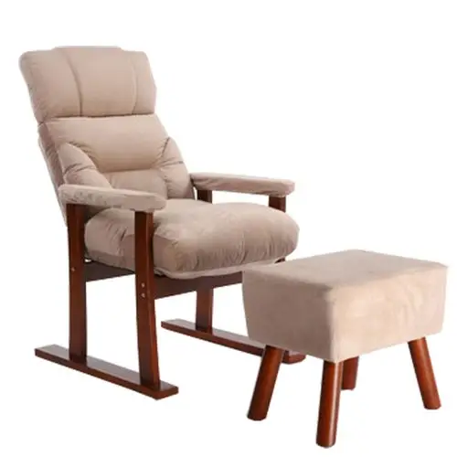 单人沙发椅电脑椅休闲老人椅实木懒人可躺椅子美容美甲美睫体验椅