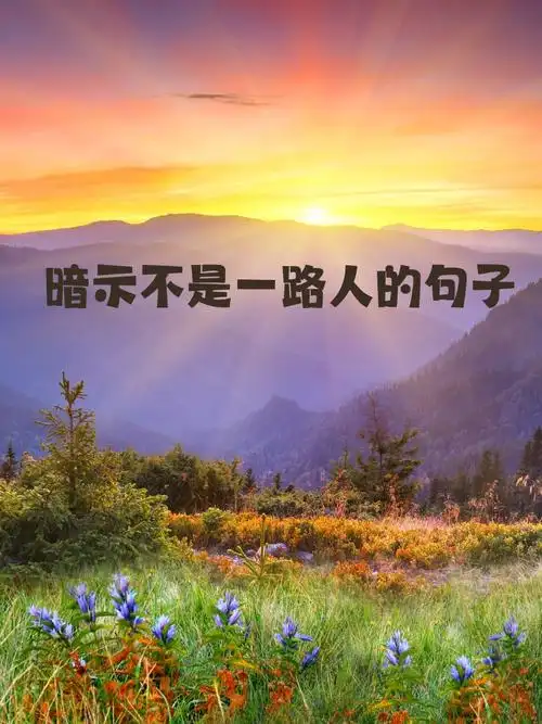 暗示不是一路人的句子