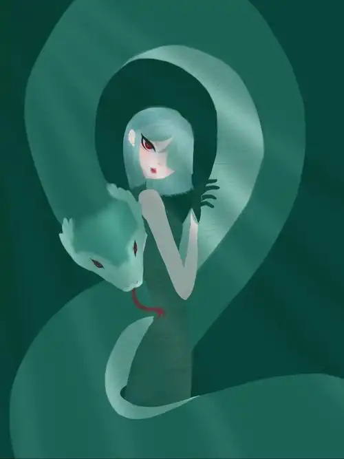 蛇女插画图片壁纸