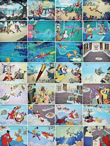 2265大闹天宫水粉纸本