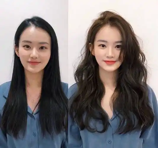 大卷发拥有蓬松的弧度,小卷发从发根开始卷曲,其实也很适合菱形脸.