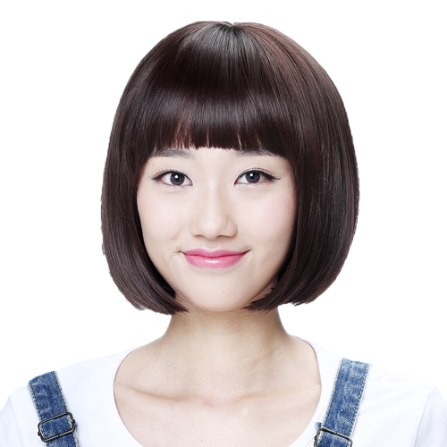 娇滴滴短发假发女帅气逼真 短直发bobo头齐刘海时尚中短直发修脸