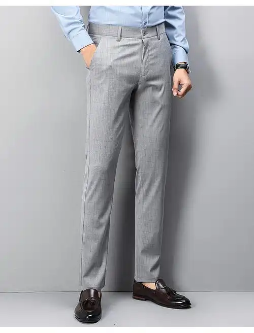 罗蒙西裤男士冰丝休闲裤夏季薄款中青年中年爸爸装修身弹力职业上班