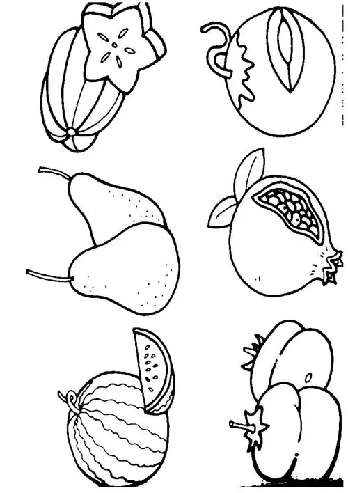 幼儿水果简笔画涂色填色