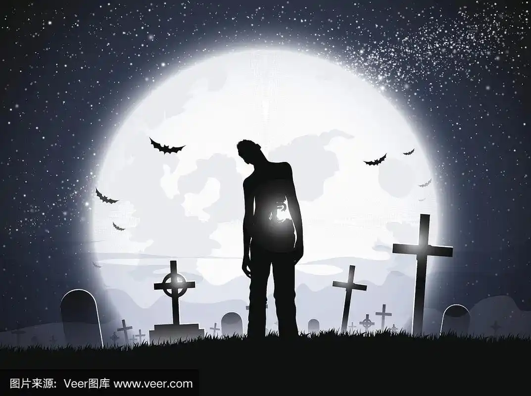 墓地,僵尸,蝙蝠,十字形,矢量