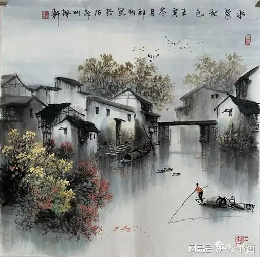 清新脱俗,大美江南|山水画家邢昕|书画|水墨画|江南水乡_网易订阅