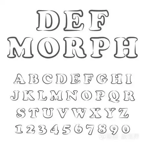 样式化的粗体字体和字母的向量