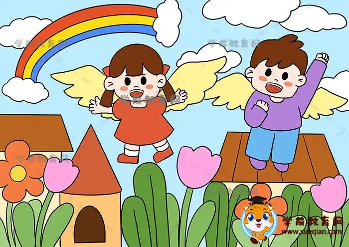 关于我的梦想的儿童画作品图片,简单的我的梦想绘画教程模板