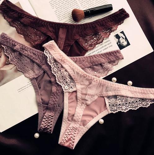 欧美侧镂空蕾丝情趣透明丁字裤丝滑锦纶性感低腰内裤女网纱短裤