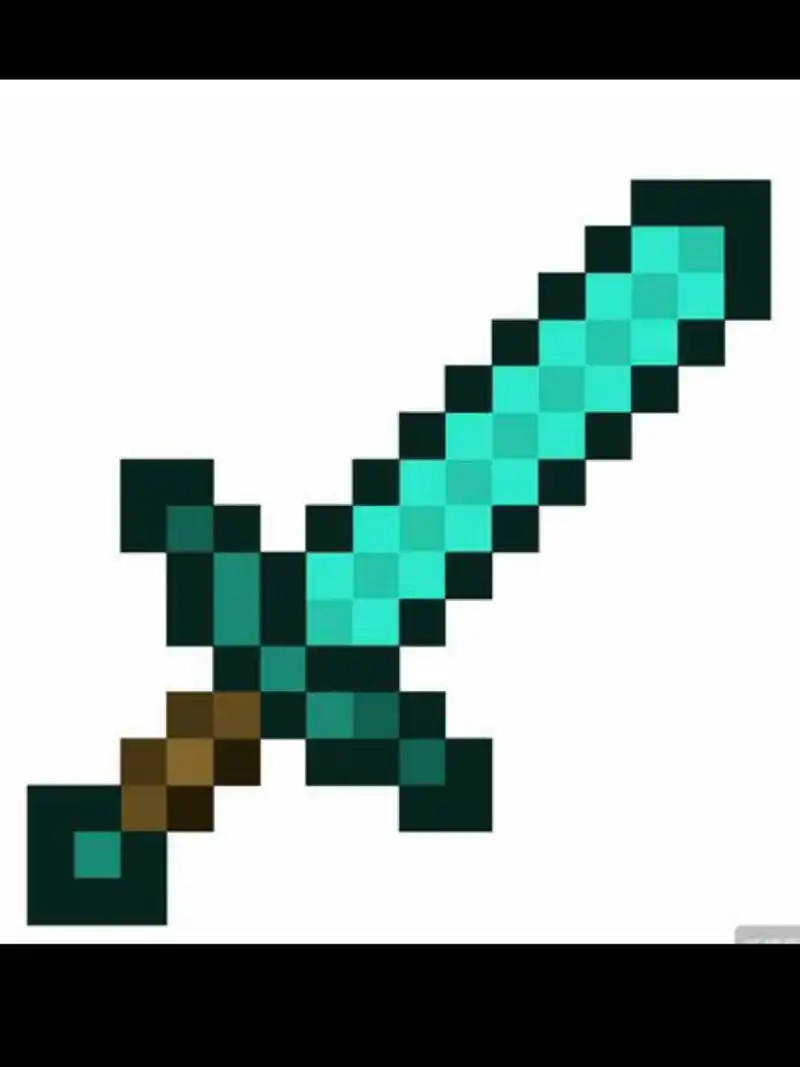 我的世界钻石剑拼豆! minecraft也是像素游戏!