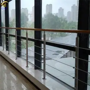 304不锈钢玻璃立柱别墅阳台护栏室内护窗栏杆 工程不锈钢楼梯扶手