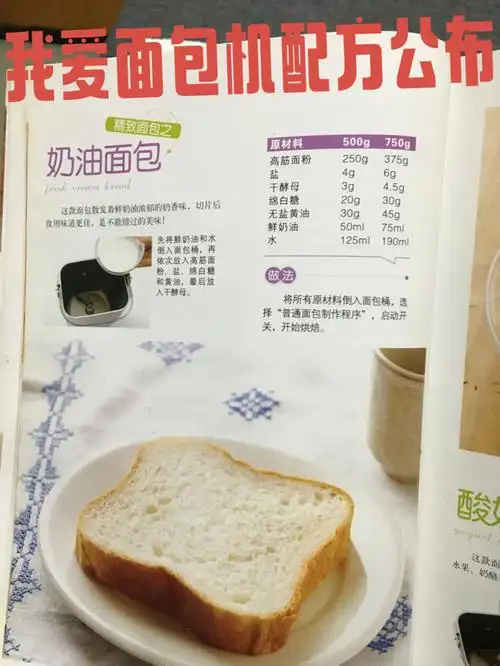 松下面包机我爱面包机配方公布
