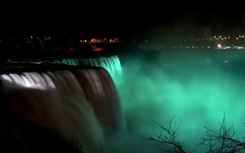 尼亚加拉瀑布唯美夜景,高清图片,电脑桌面-壁纸族