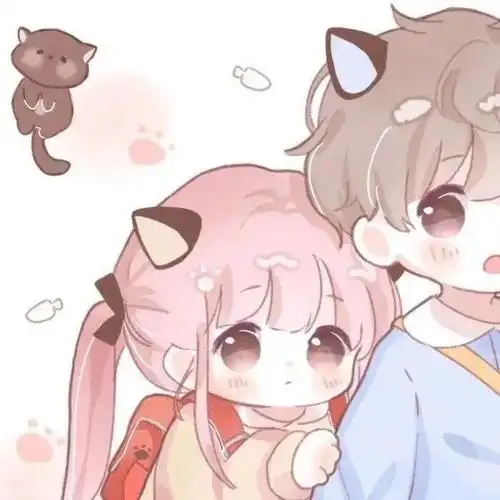 可爱简约情侣微信头像一左一右