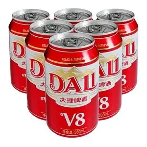 大理v8啤酒淡爽型精酿黄熟啤酒易拉罐330ml×6听装组合嘉士伯啤酒