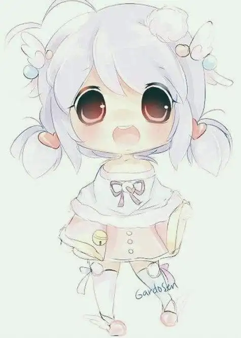 q版人物萌图简笔画女孩