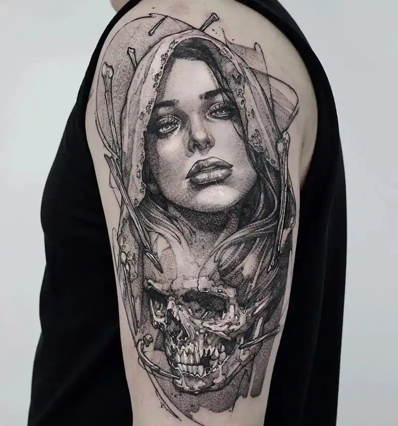 太原纹身 #个性纹身图案 #暗黑纹身 #点刺 #纹身 - 抖音