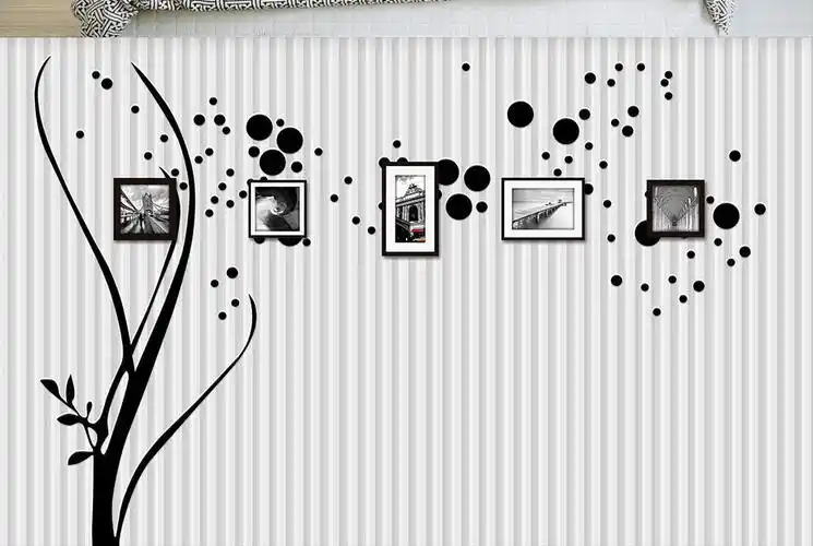 电视背景墙 现代简约电视背景墙 > 简约唯美花纹相框电视背景墙 素材