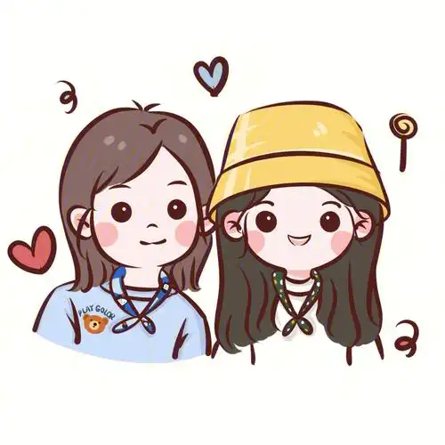 闺蜜头像原创可爱卡通q版头像真人转手绘