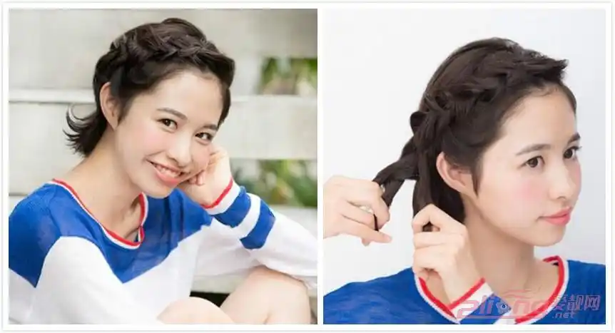 短发扎法图解清新蜕变