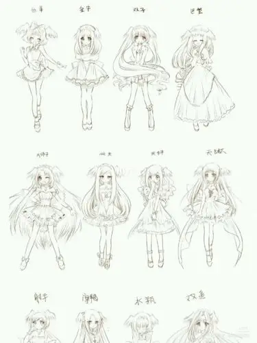 12星座简笔画,喜欢的可以收藏哟.