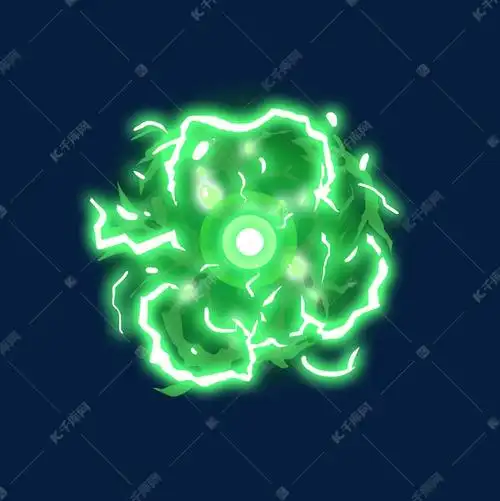 绿色电流攻击特效动漫素材图片免费下载-千库网