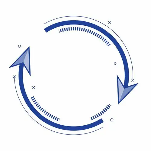 蓝色循环旋转箭头742396png矢量图片素材 - 设计盒子