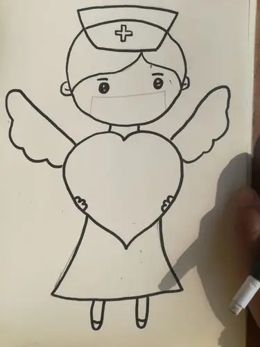 罗岭中心幼儿园之亲子绘画《白衣天使》