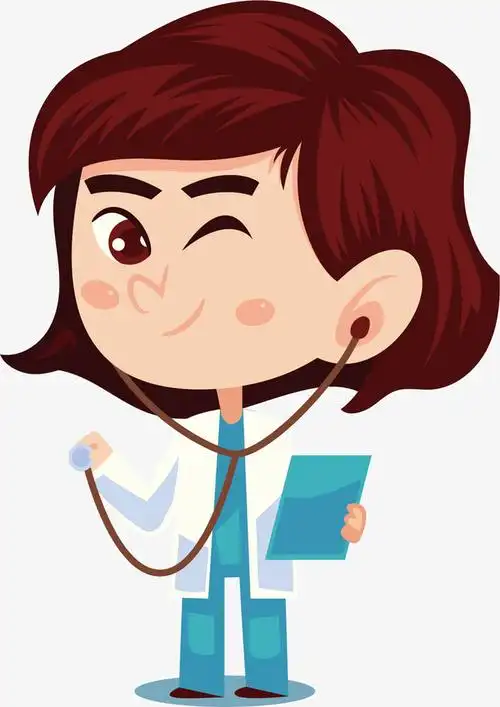 矢量图漂亮的大头女医生