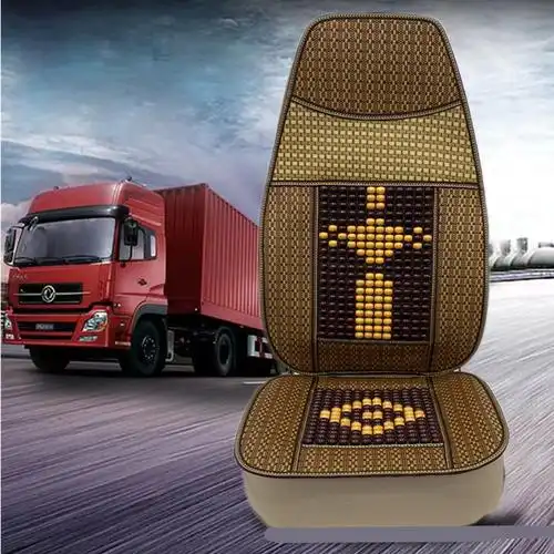 大货车坐垫夏季木珠子大车凉垫通用凉席解放j6pjh6欧曼德龙座椅套