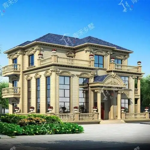 宅基地面积大的,看看这套欧式别墅图纸,开间14.5米,进深14.2米