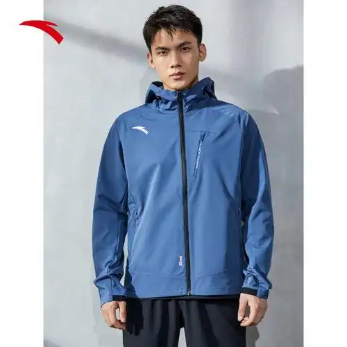 安踏快开拉链运动外套男士春季新帽休闲防风运动茄克