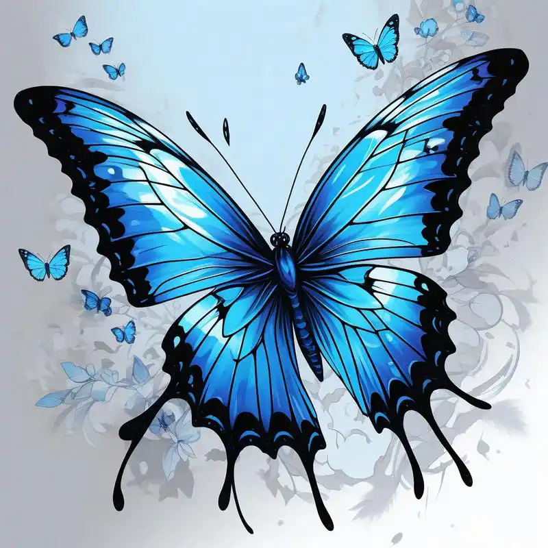 03蓝色蝴蝶,梦幻头像97 想寻找一款独特且梦幻的头像吗?