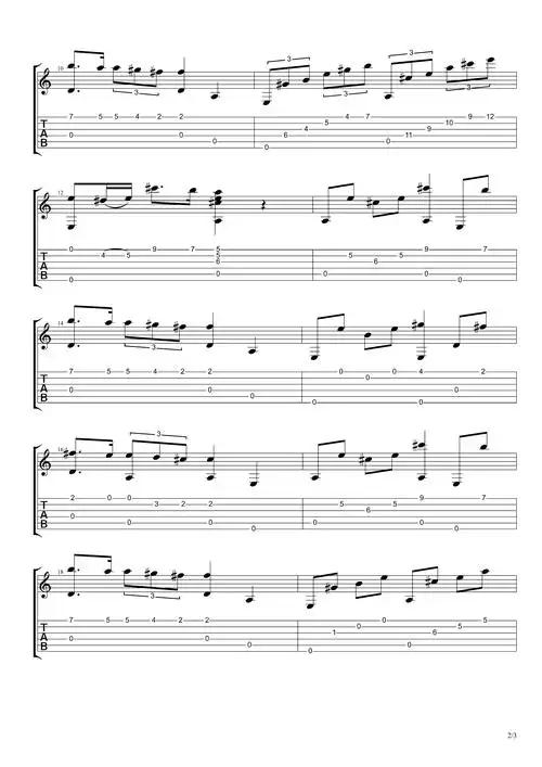 少女的祈祷指弹谱-杨千嬅-吉他独奏六线谱-图片谱