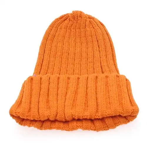 秋冬季针织帽 女士帽子(桔色 可调节)图片大全,高清图片时尚款式搭配