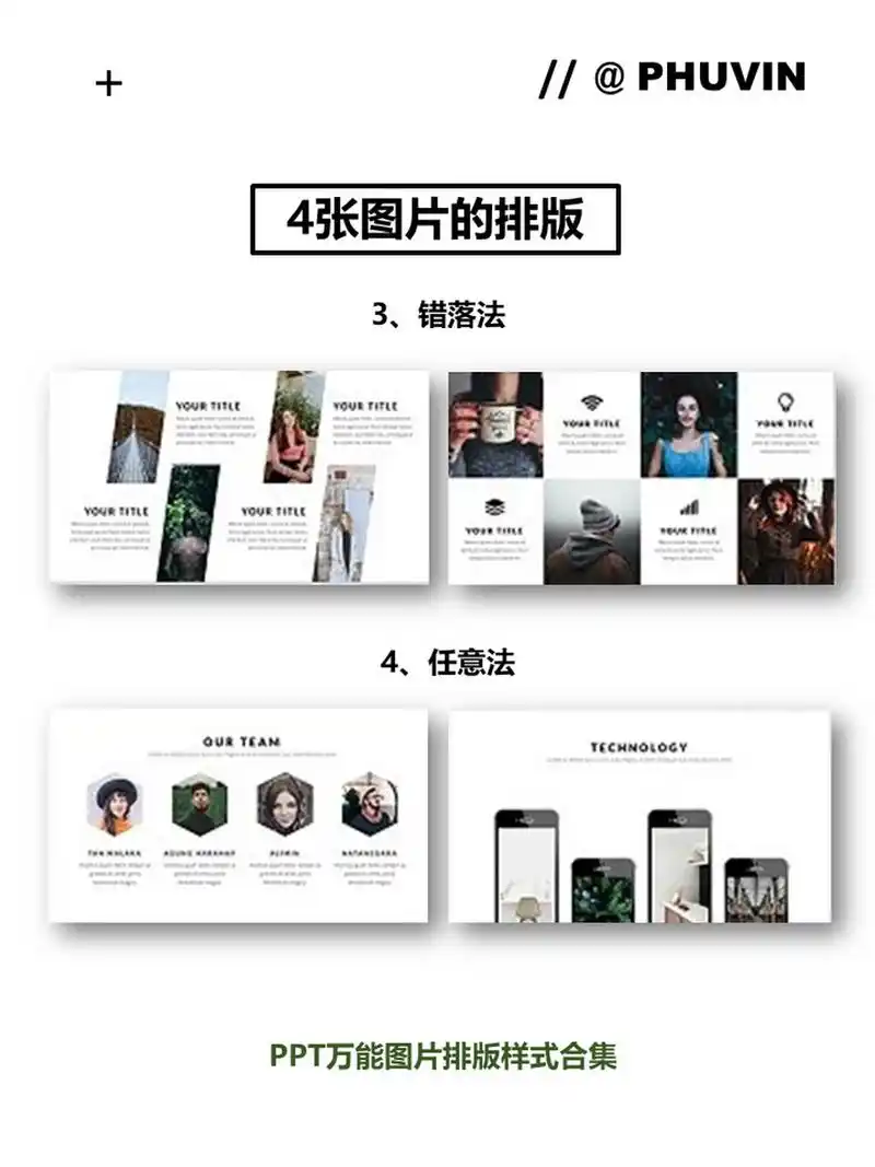 【025】ppt万能图片排版合集之4张图排版法 纯属个人经验总结分享